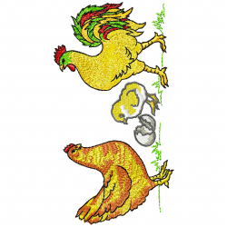 Chickens And Roosters Embroidery Design 6 Chickens And Roosters Embroidery Design 6